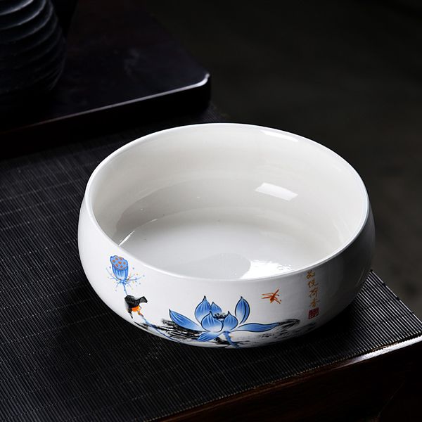 Bát sứ đựng mực hoa sen