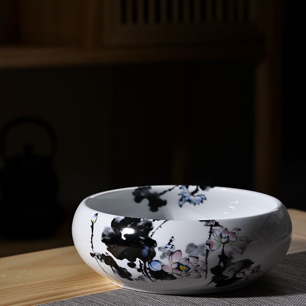 Bát sứ đựng mực hoa sen