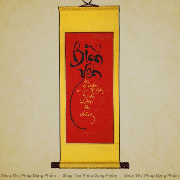 Biểu thư pháp liễn lụa giấy xuyến chỉ