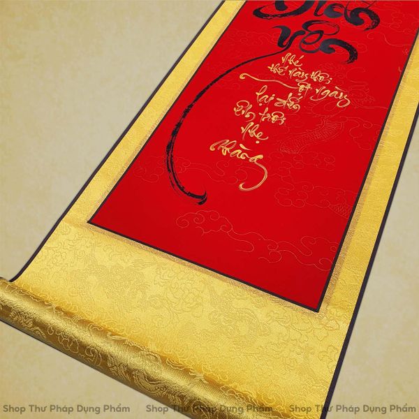 Biểu thư pháp liễn lụa giấy xuyến chỉ