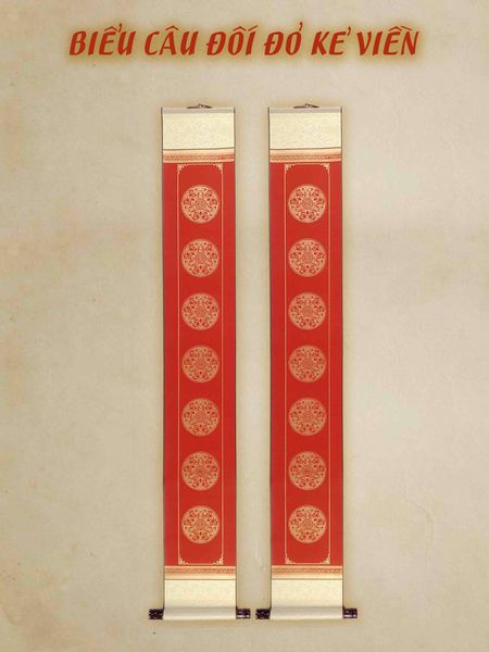 Biểu liễn câu đối đỏ kích thước 23x160cm