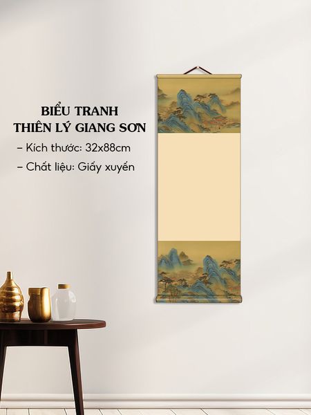 Biểu liễn thư pháp giấy xuyến chỉ viền tranh 32x88cm