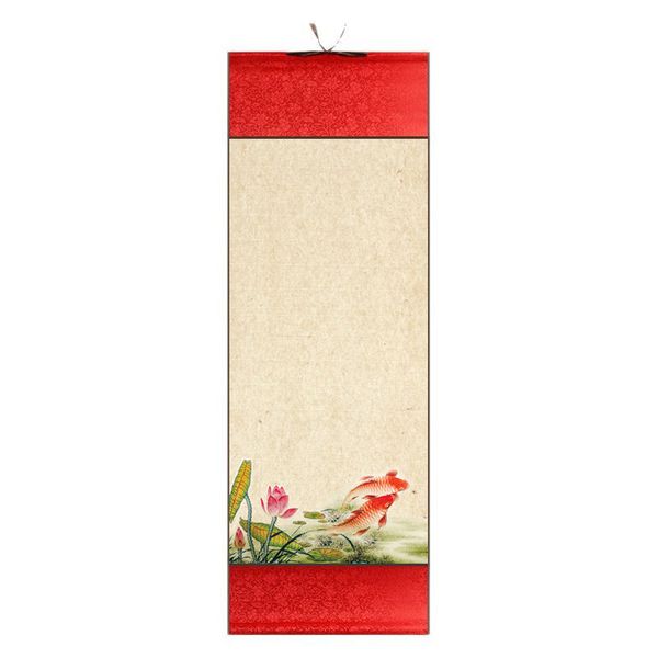 Biểu in tranh thủy mặc viết thư pháp liễn lụa kích thước 30x80cm