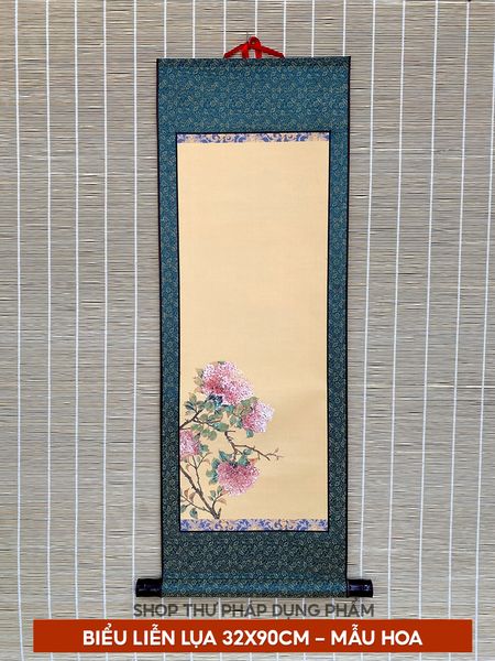 Biểu thư pháp liễn lụa in tranh