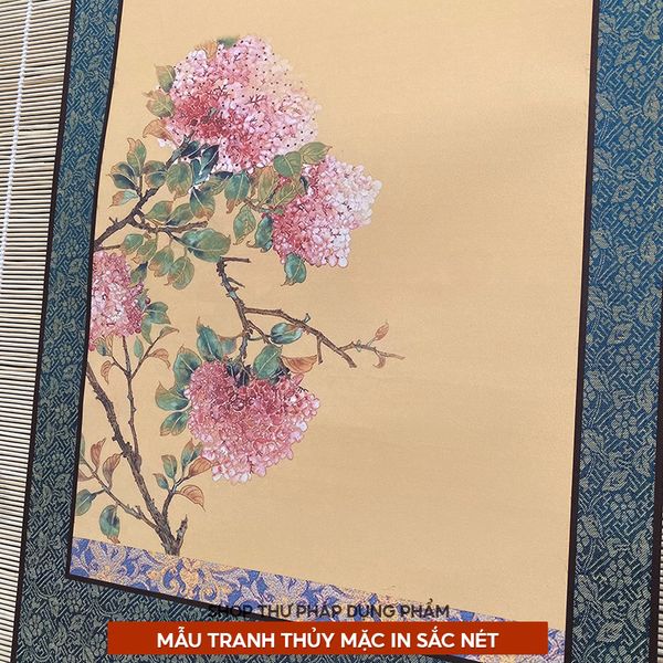 Biểu thư pháp liễn lụa in tranh