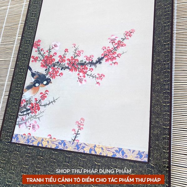 Biểu thư pháp liễn lụa in tranh