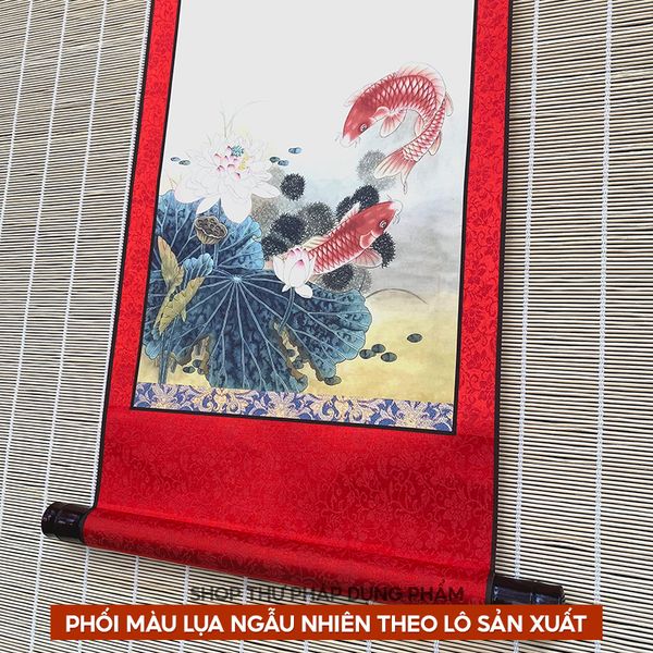 Biểu thư pháp liễn lụa in tranh