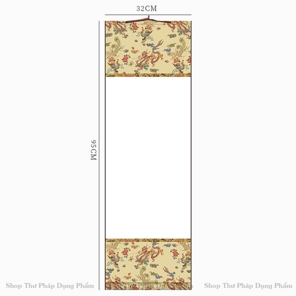 Biểu liễn thư pháp giấy xuyến chỉ nhuộm sáp viền tranh 32x95cm