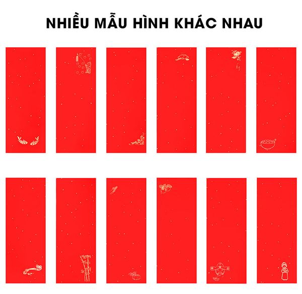 Liễn lụa câu đối 4 chữ, giấy viết thư pháp mini 17x70