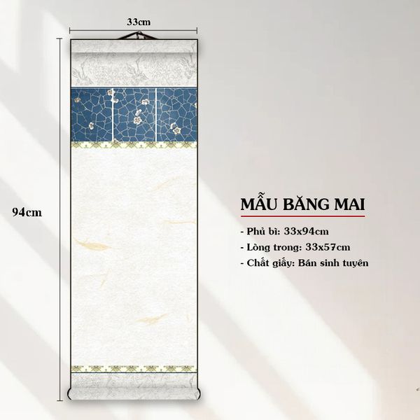 Biểu liễn thư pháp giấy xuyến chỉ nhuộm sáp viền tranh 32x95cm