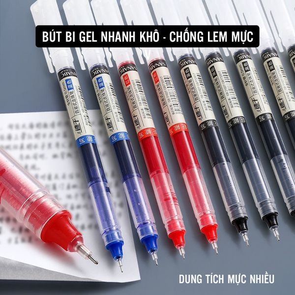Bút gel bút bi mực nước nhanh khô chống lem chống nhòe ngòi 0.5mm nét chữ đều