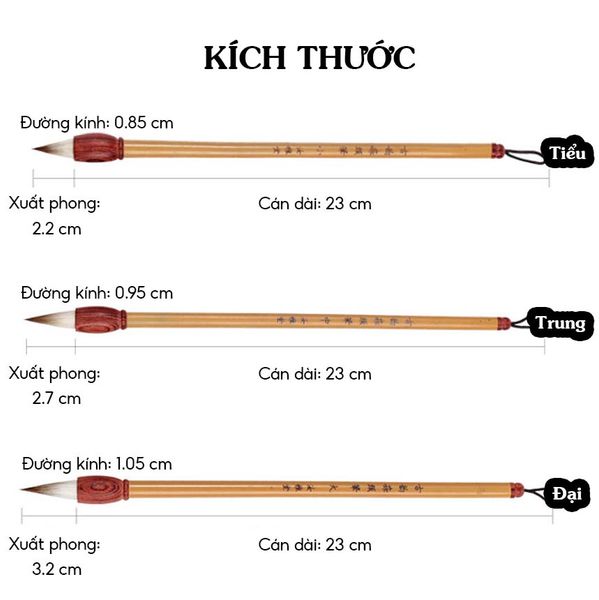 Bút lông thư pháp đoản phong toán đầu cổ vận