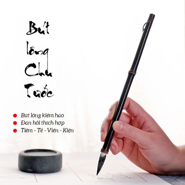 Bút lông kiêm hào viết thư pháp cán trúc