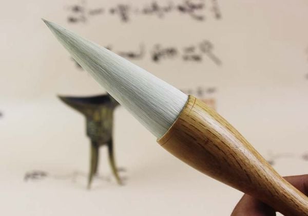 Bút lông thư pháp đại tự cán gỗ viết câu đối, biểu liễn