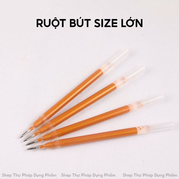 Bút nhũ vàng chép kinh, luyện viết chữ Hán