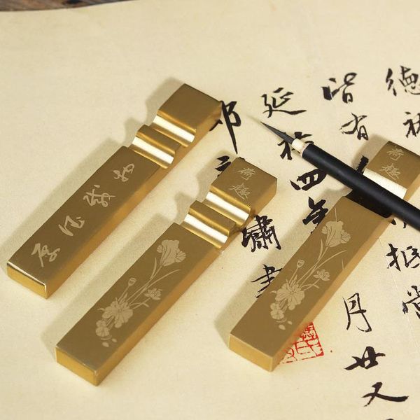 Chặn giấy thư pháp đồng kết hợp gác bút