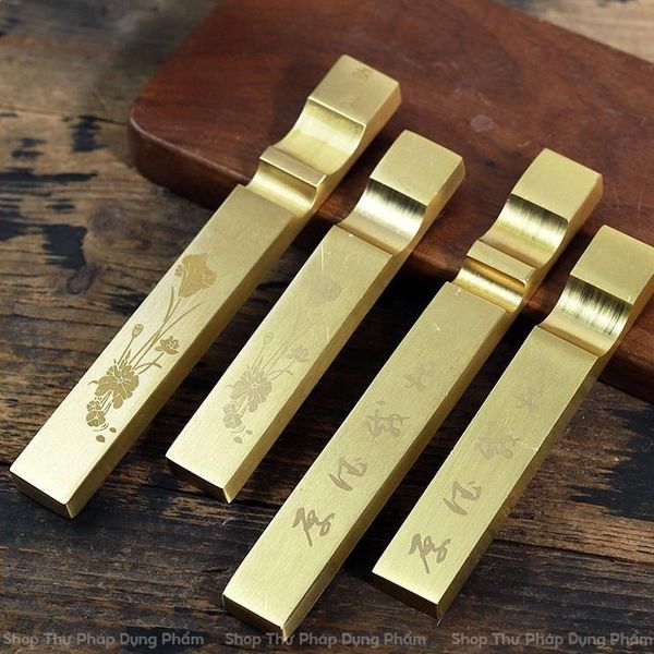Chặn giấy thư pháp đồng kết hợp gác bút