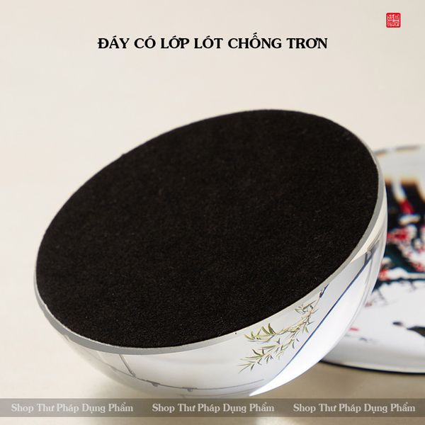 Chặn giấy thư pháp thủy tinh hình tròn in tranh sắc nét độ nặng thích hợp