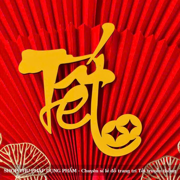 Thẻ gỗ chữ Tết thư pháp 2025 trang trí Tết truyền thống