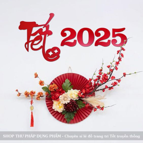 Thẻ gỗ chữ Tết thư pháp 2025 trang trí Tết truyền thống