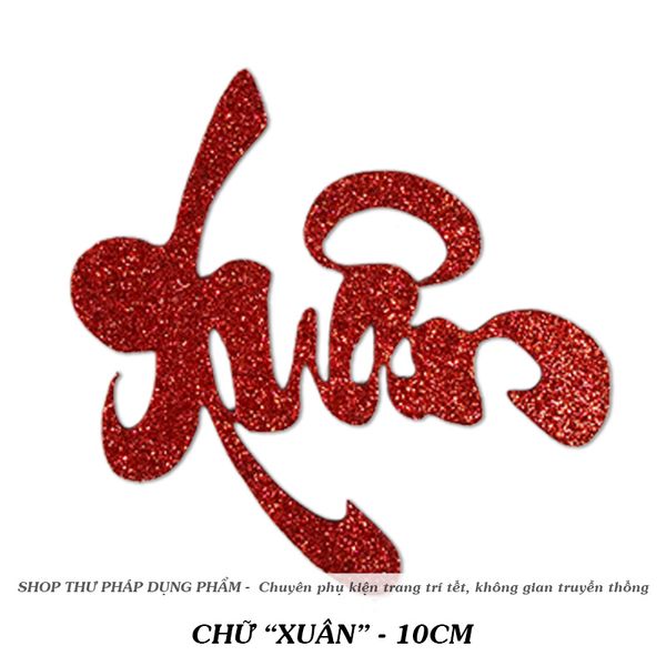 Chữ thư pháp sẵn keo trang trí tết 10cm decor không gian truyền thống
