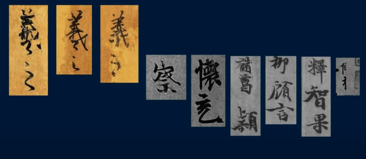 Chữ ký trong 3 thiếp của Vương Hi Chi