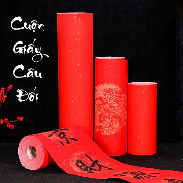 Cuộn giấy câu đối đỏ