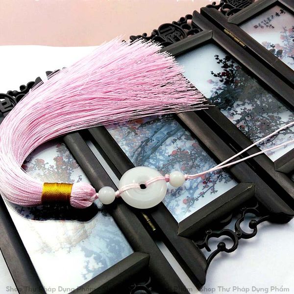 Dây treo tua rua ngọc bội bình an treo trang trí