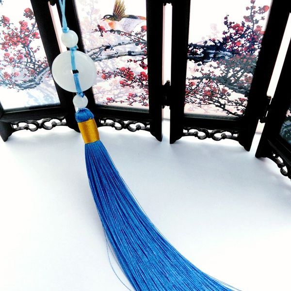 Dây treo tua rua ngọc bội bình an treo trang trí