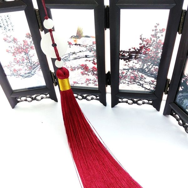 Dây treo tua rua ngọc bội bình an treo trang trí