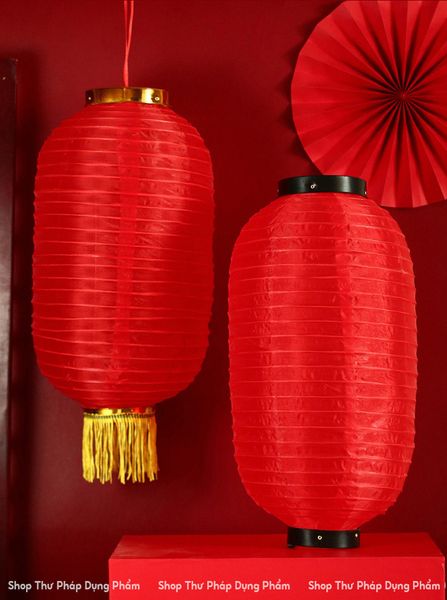 Đèn lồng đỏ dáng dài để ngoài trời trang trí tết, trung thu, sự kiện nhà hàng