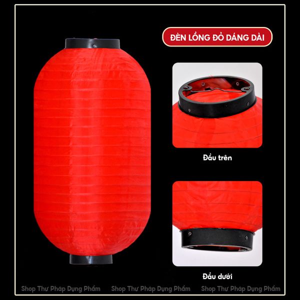 Đèn lồng đỏ dáng dài để ngoài trời trang trí tết, trung thu, sự kiện nhà hàng
