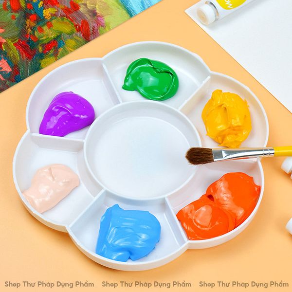 Đĩa pha màu vẽ hoa mai