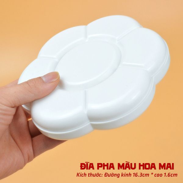 Đĩa pha màu vẽ hoa mai
