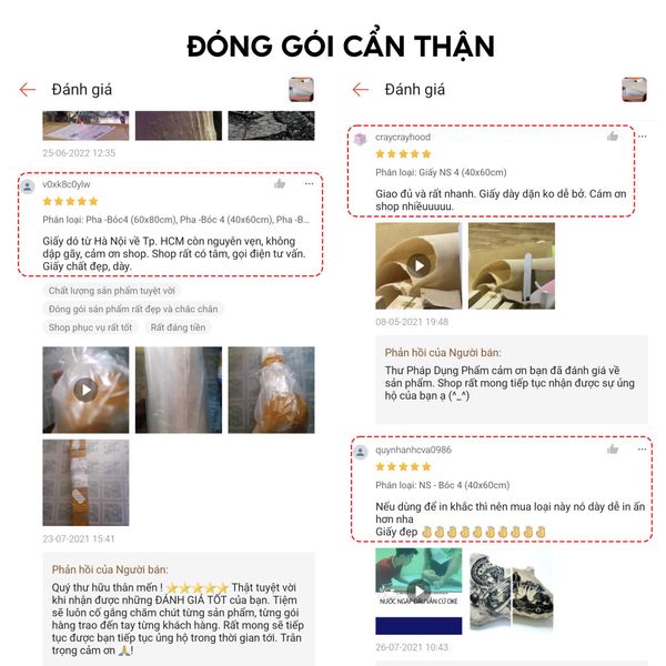 Đóng gói giấy dó cẩn thận