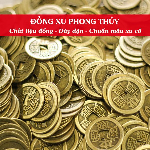 Đồng xu âm dương gieo quẻ chuẩn mẫu xu cổ để ban thần tài phong thủy chiêu tài hút lộc tránh tà khí