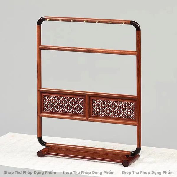 Giá treo bút lông thư pháp chất liệu gỗ trắc