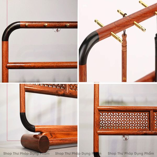 Giá treo bút lông thư pháp chất liệu gỗ trắc