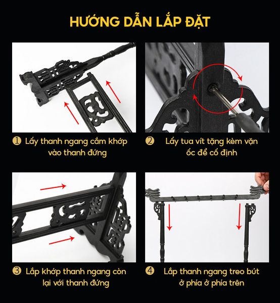 Hướng dẫn lắp dặt giá treo bút nhựa