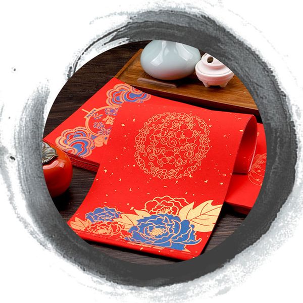 Giấy câu đối đỏ viết thư pháp ngày tết