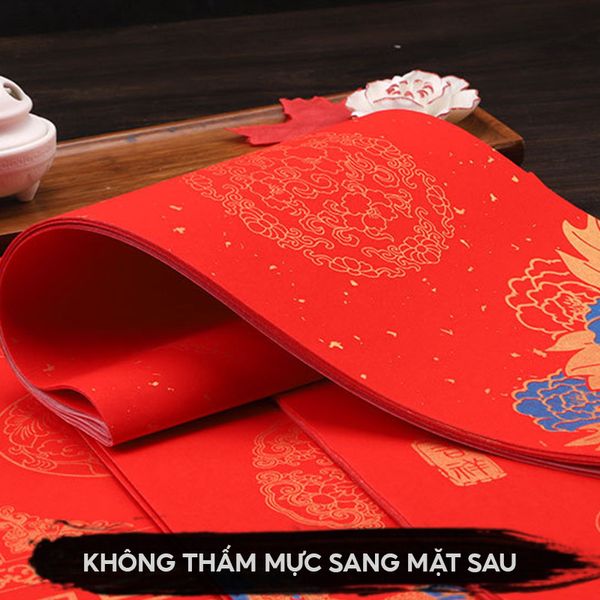 Giấy câu đối đỏ viết thư pháp ngày tết