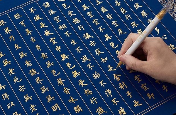 Bút nhũ vàng 2 đầu chép kinh viết thư pháp