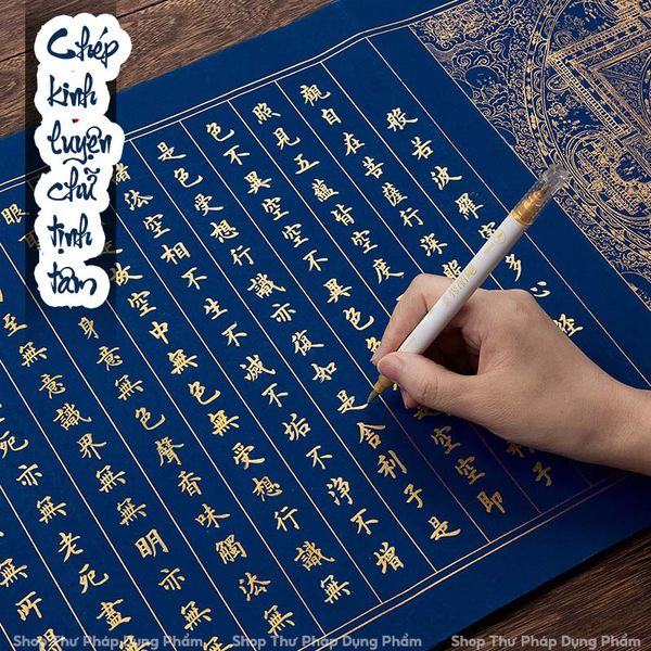 Bút nhũ vàng 2 đầu chép kinh viết thư pháp