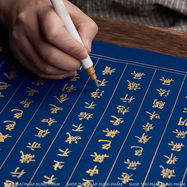 Bút nhũ vàng 2 đầu chép kinh viết thư pháp