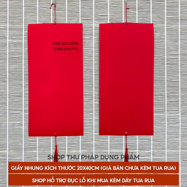 Giấy nhung viết thư pháp, câu đối tết