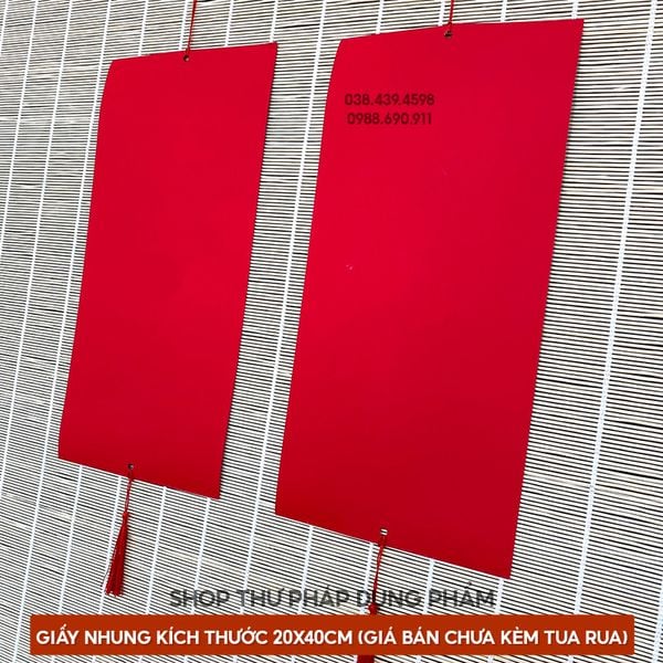 Giấy nhung viết thư pháp, câu đối tết