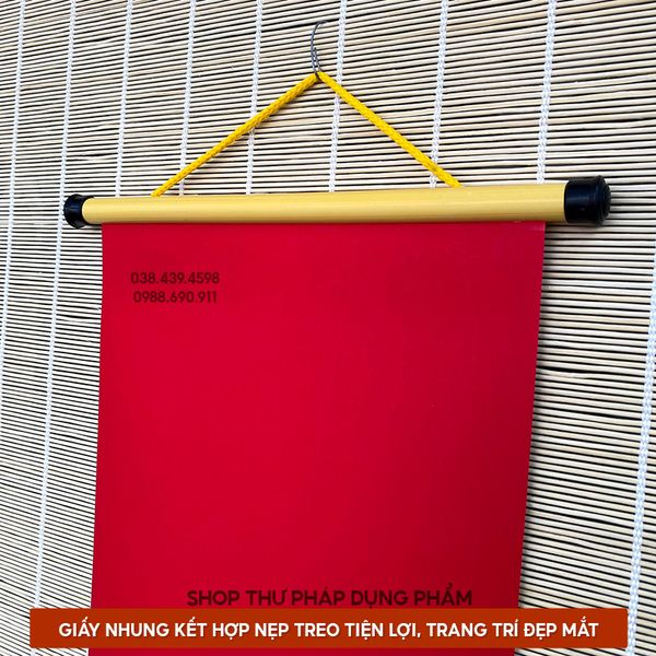 Giấy nhung viết thư pháp, câu đối tết