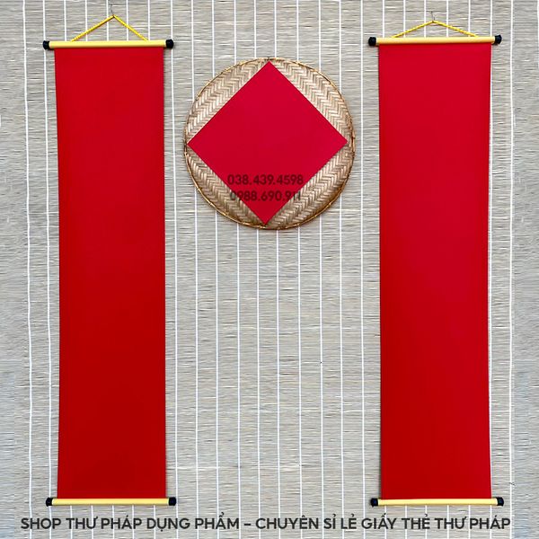 Giấy nhung viết thư pháp, câu đối tết