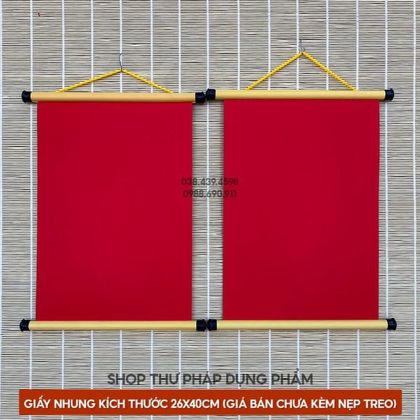 Giấy nhung viết thư pháp, câu đối tết