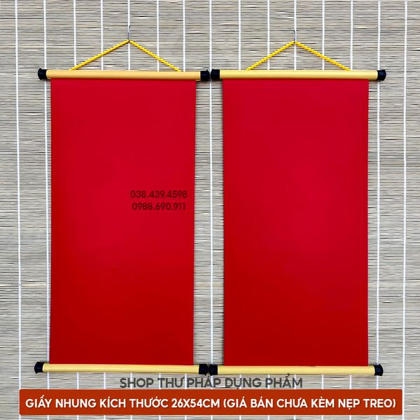 Giấy nhung viết thư pháp, câu đối tết